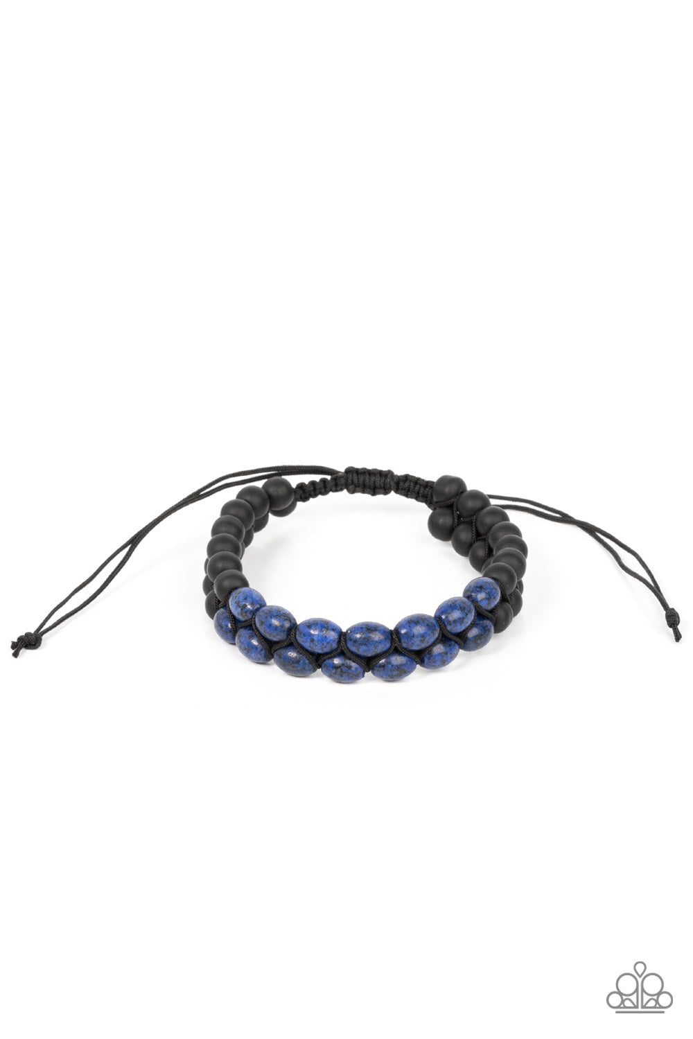 Just Play Cool - Blue Lapis Lazuli & Black Stone Beaded Paparazzi urban Bracelet