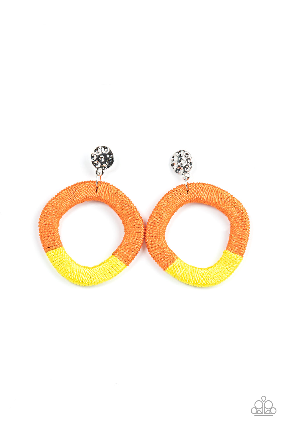 Thats a WRAPAROUND - Multi Orange & Yellow Threaded Paparazzi Earrings