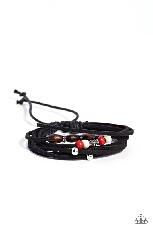 Absolutely WANDER-ful - Red/White Wooden Beaded Paparazzi Urban Bracelets