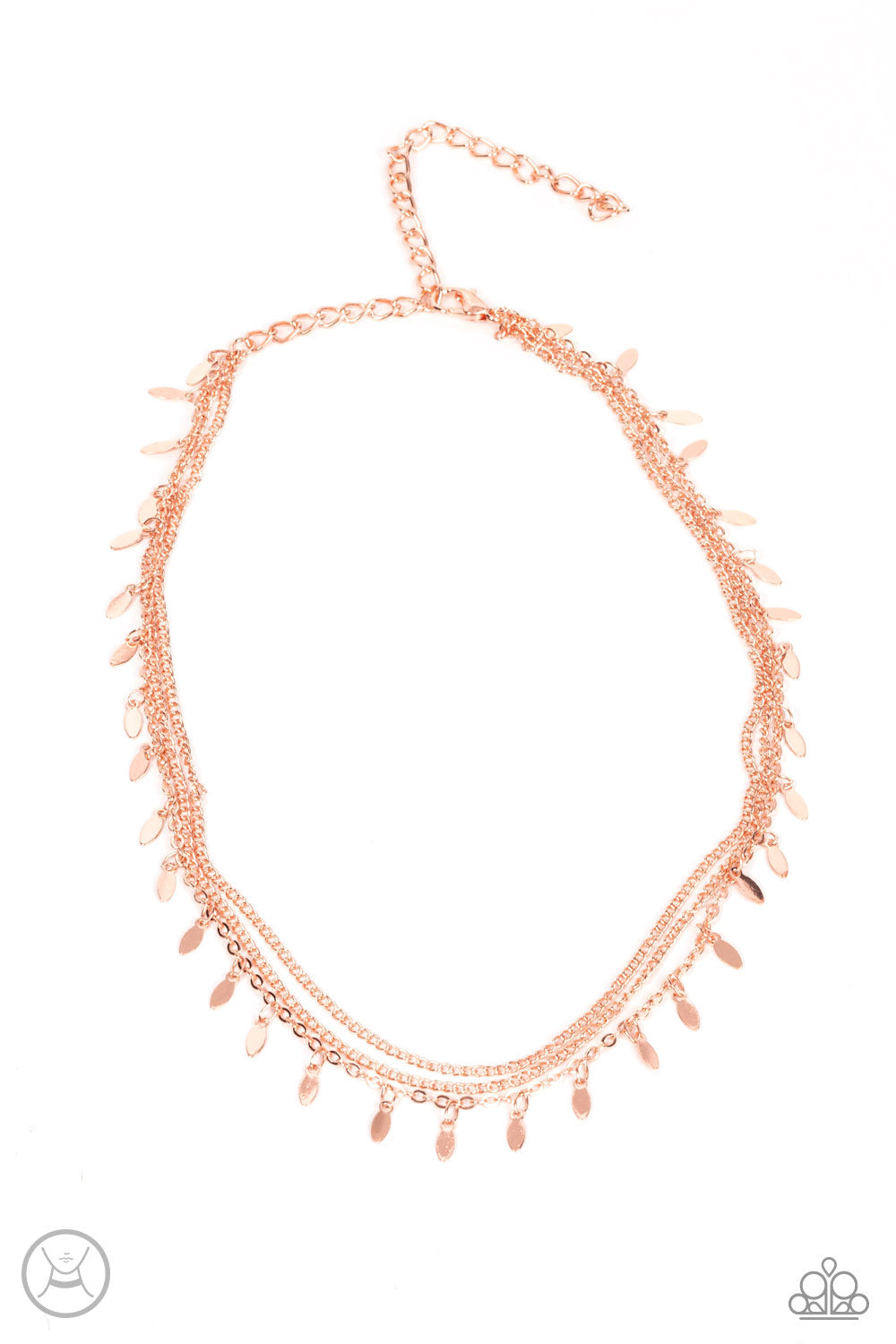 Monochromatic Magic - Rose Gold Dainty Choker Necklace & matching earrings