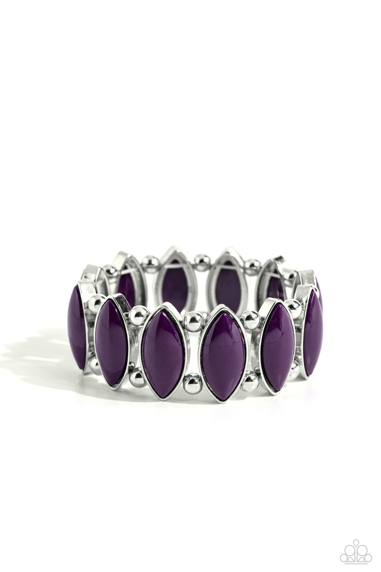 Cry Me a RIVERA - Purple Oversized Beaded Paparazzi Stretch Bracelet