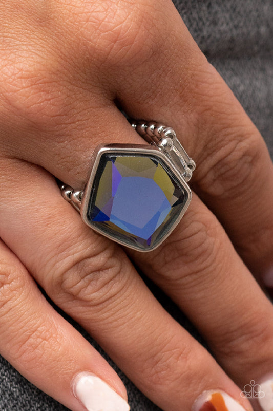 Abstract Escapade - Multi Purple UV Faceted Gem Paparazzi Ring