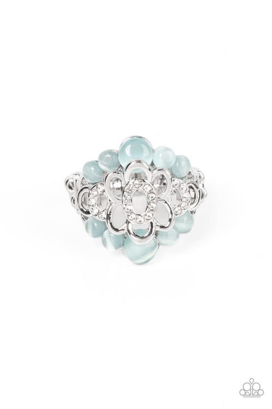 Eden Equinox - Blue Cat's Eye Stones & White Rhinestone Paparazzi Ring