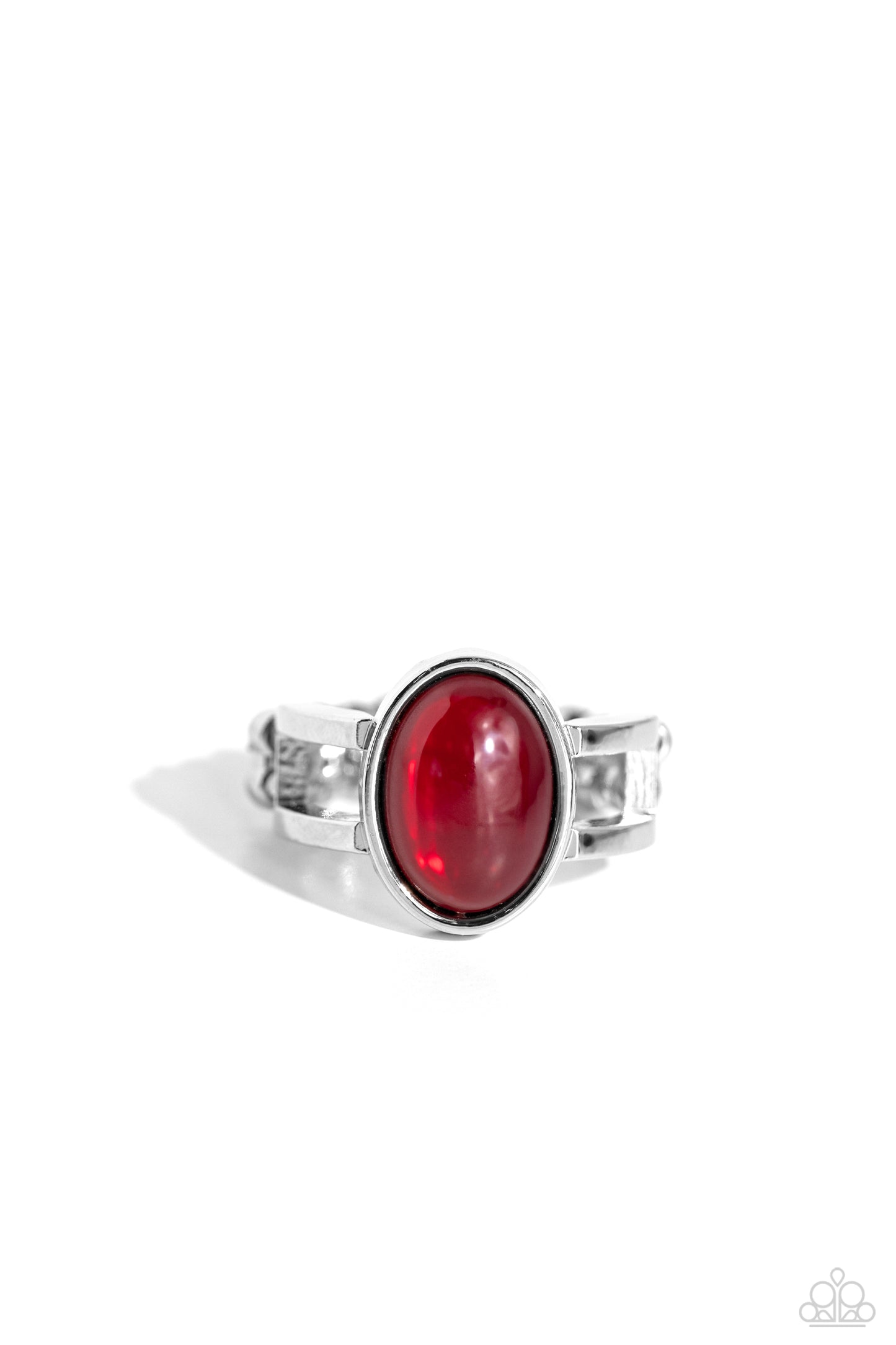 Opal Pools - Red Opalescent Beaded Paparazzi Ring
