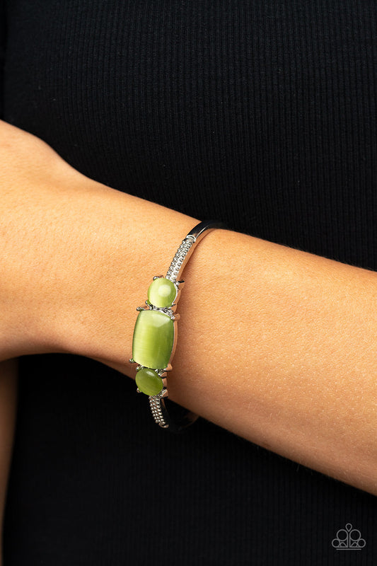 Tranquil Treasure - Green Cat's Eye Stone Paparazzi Cuff Bracelet