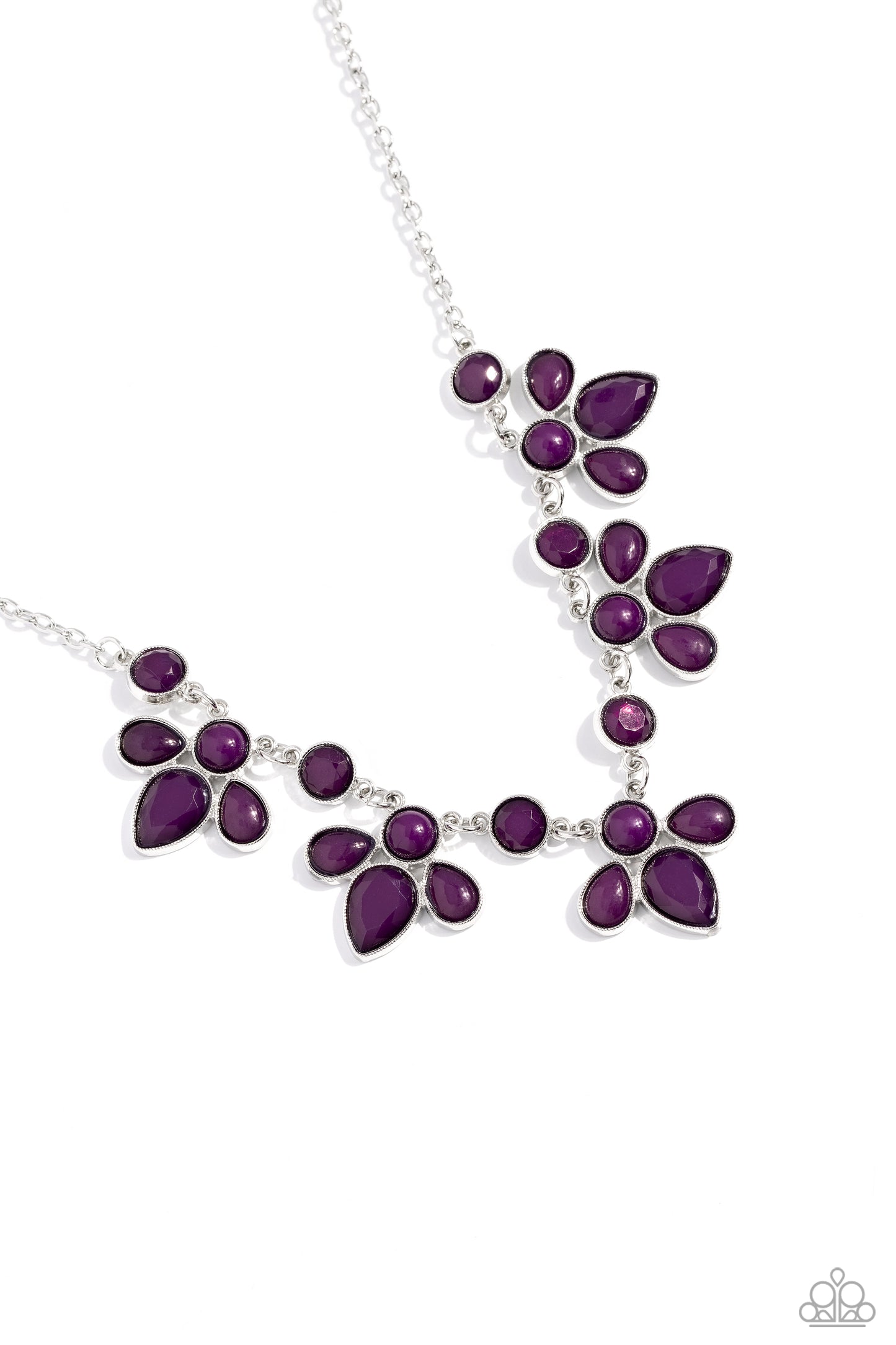 FROND-Runner Fashion - Purple Beaded Leafy Frame Paparazzi Necklace & matching earrings