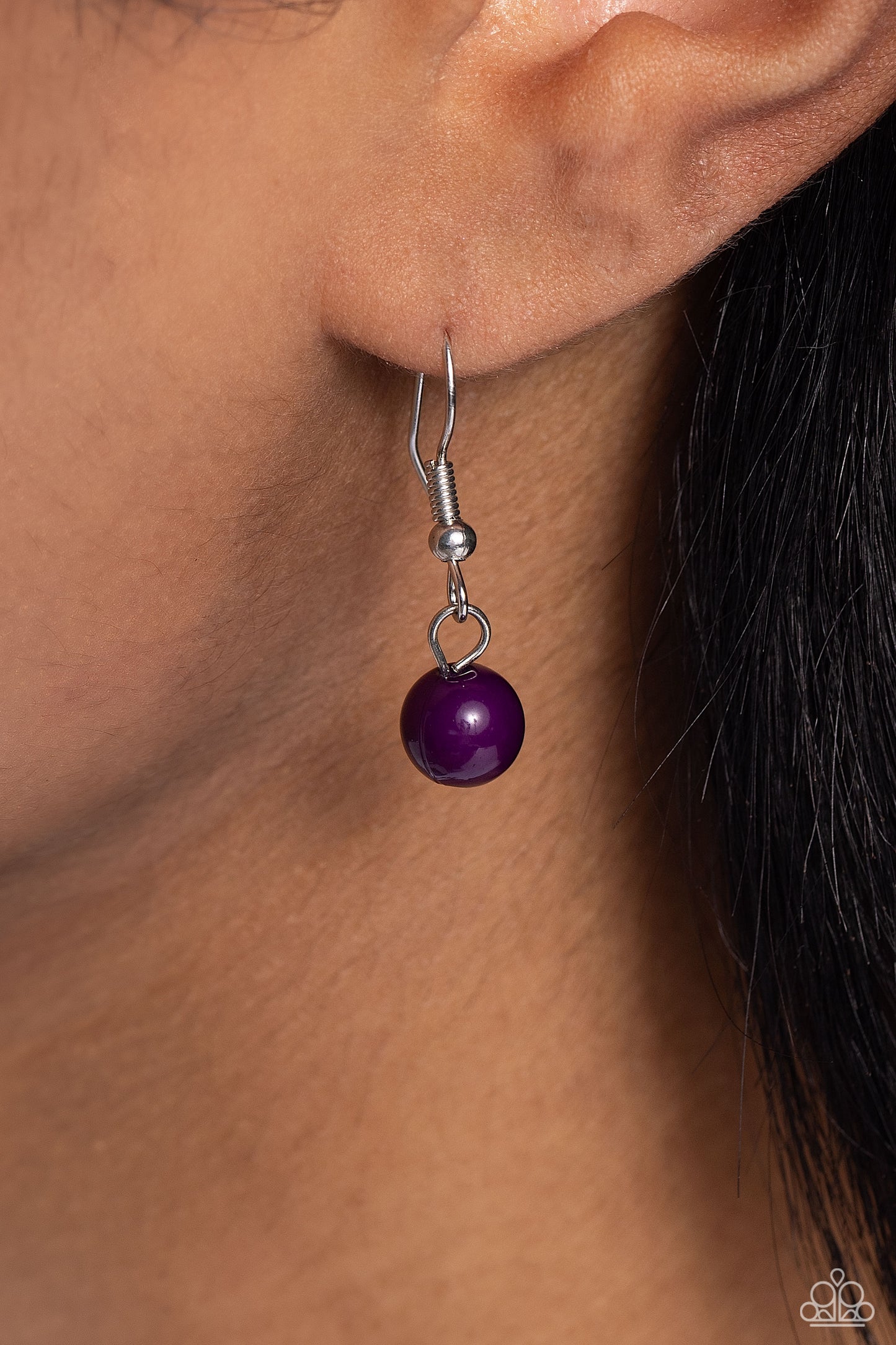 FROND-Runner Fashion - Purple Beaded Leafy Frame Paparazzi Necklace & matching earrings