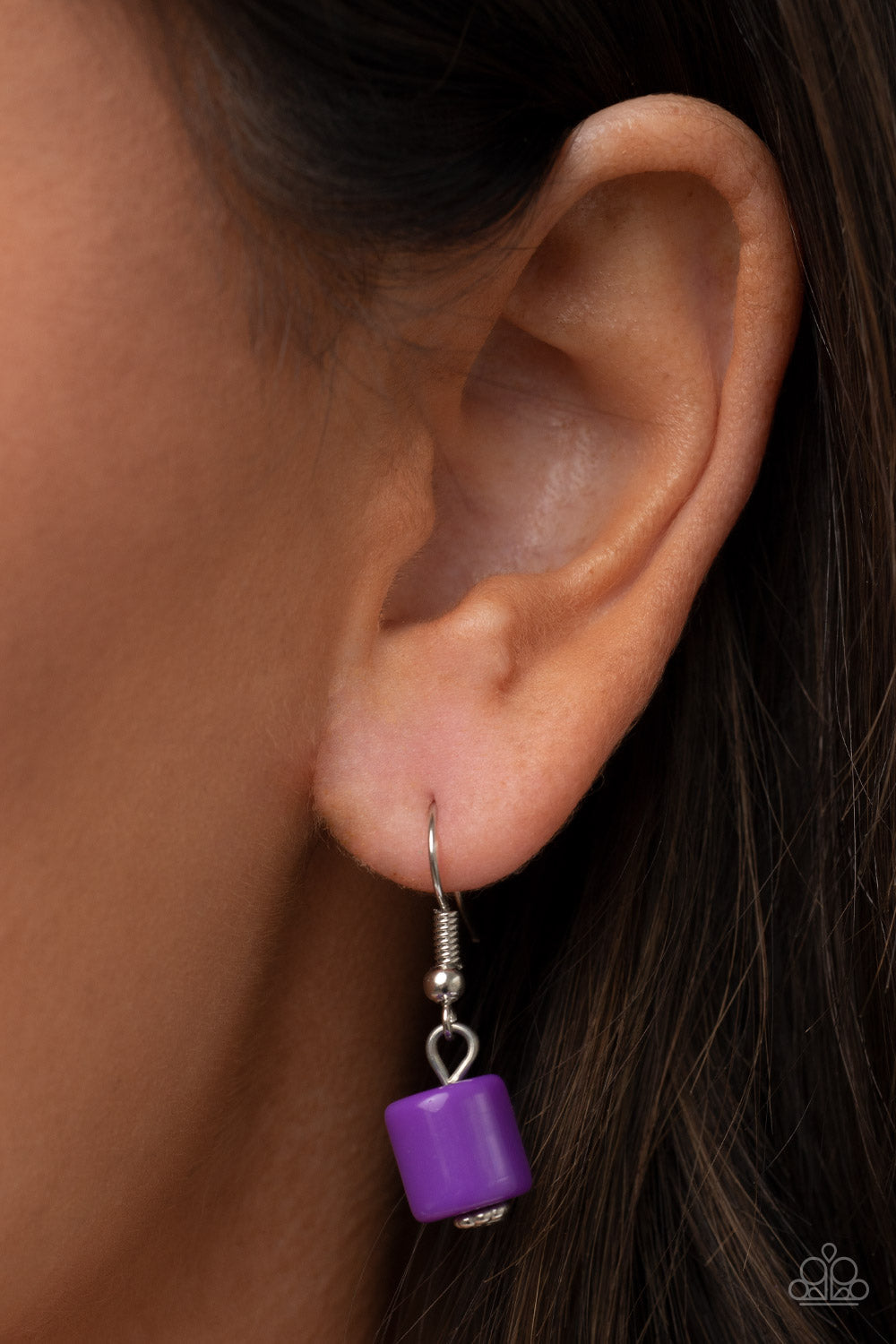 Tranquil Trendsetter - Purple & Gray Mismatched Beaded Paparazzi Necklace & matching earrings
