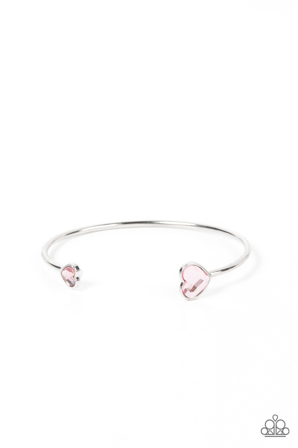 Unrequited Love - Pink Heart Shaped Rhinestone Paparazzi Cuff Bracelet