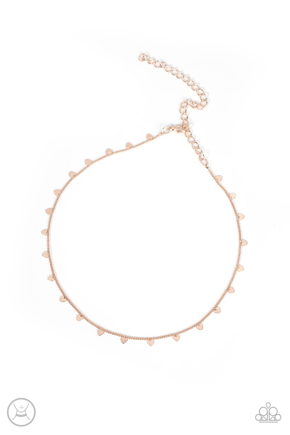 Cupids Cutest Valentine - Rose Gold Dainty Heart Paparazzi CHOKER Necklace & matching earrings