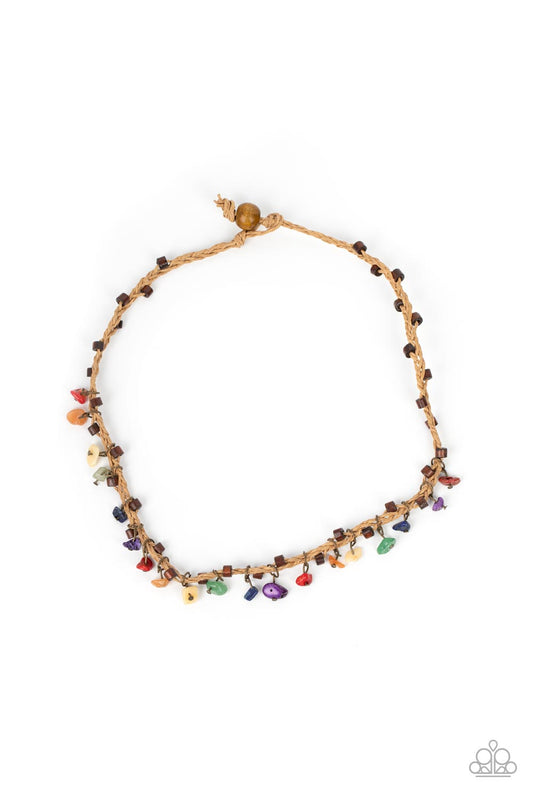 Canyon Voyage - Multi Natural Stones & Wooden Accent Paparazzi Urban Necklace