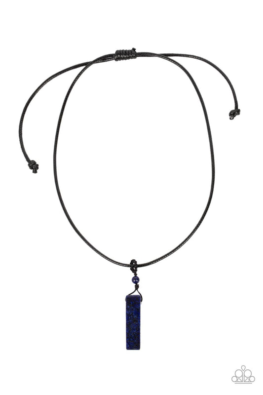 Comes Back ZEN-fold - Blue Lapis Lazuli Stone Pendulum Paparazzi Urban Necklace