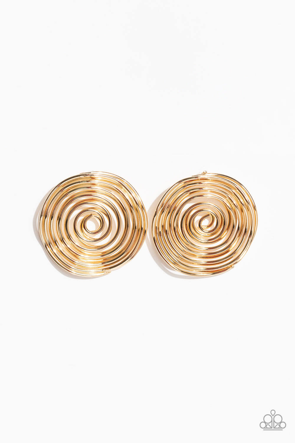 COIL Over - Gold Coiled Spiral Paparazzi Post Earrings