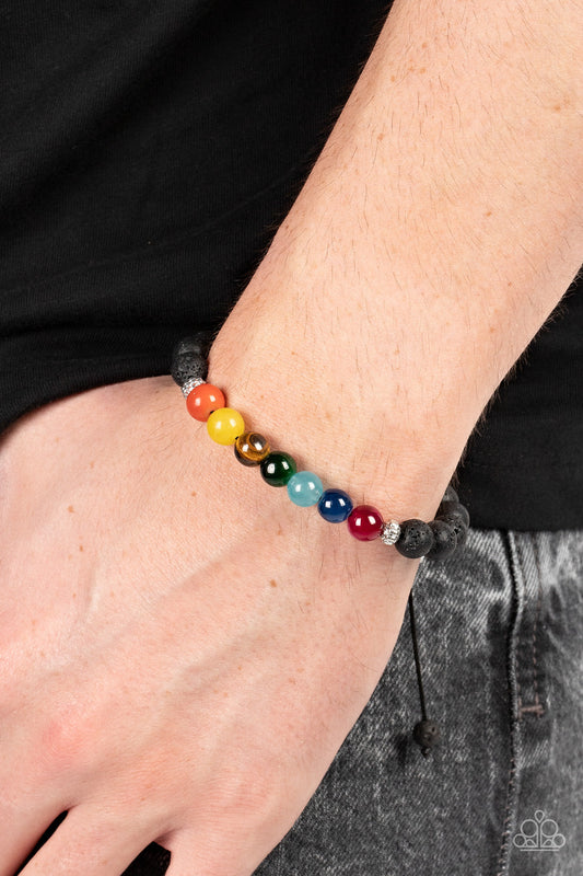 Canyon Kaleidoscope - Multi Stone Beads & Silver Accent Paparazzi Urban Bracelet