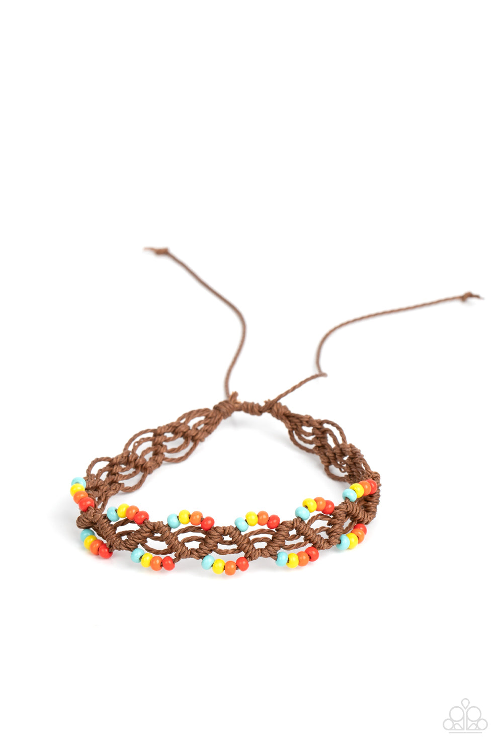 Cast a Wide Net - Multi Seed Beads/Twisted Brown Cording Paparazzi Urban Bracelet