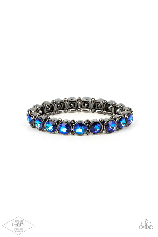 Sugar-Coated Sparkle - Multi Iridescent Blue Rhinestone Paparazzi Stretch Bracelet