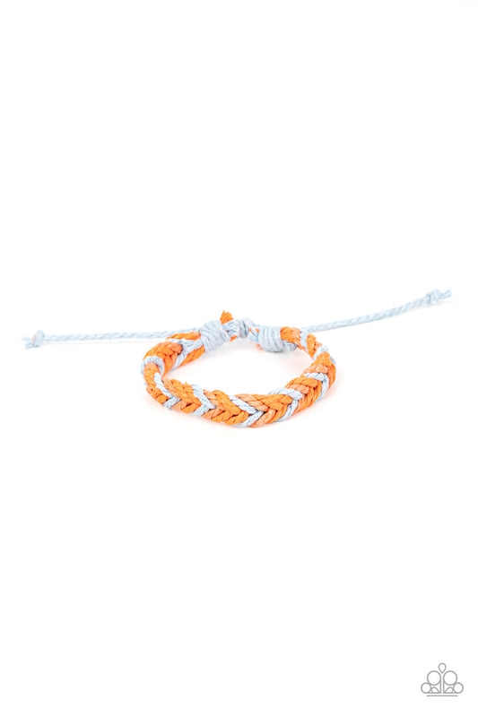 Born to Travel - Multi Blue, Orange, & Coral Braided Cord Paparazzi Urban Bracelet