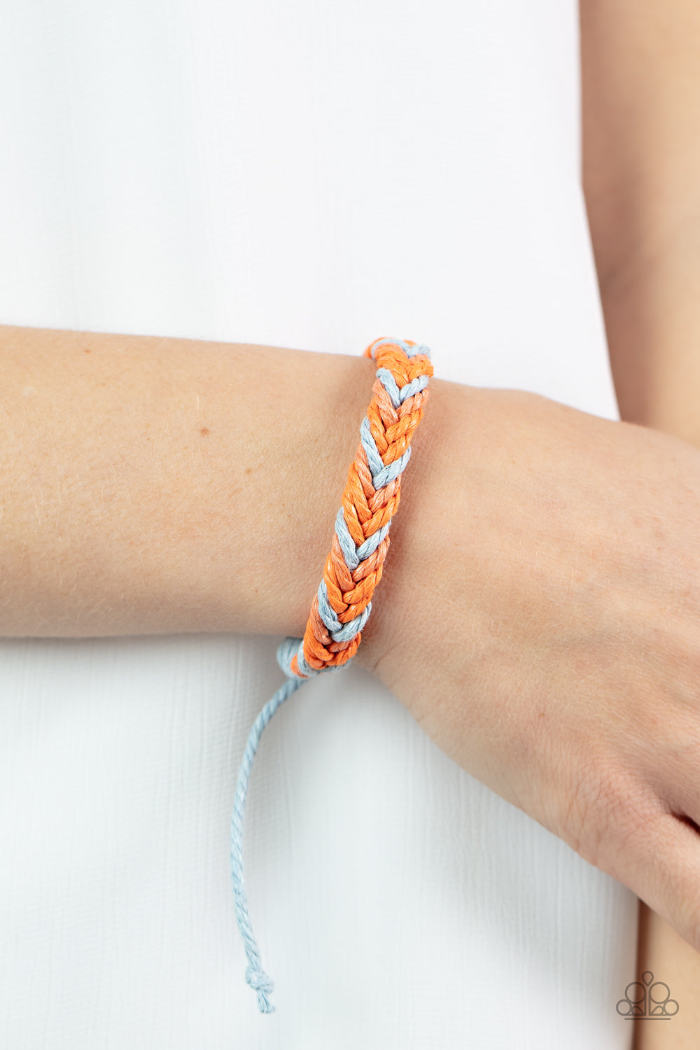 Born to Travel - Multi Blue, Orange, & Coral Braided Cord Paparazzi Urban Bracelet