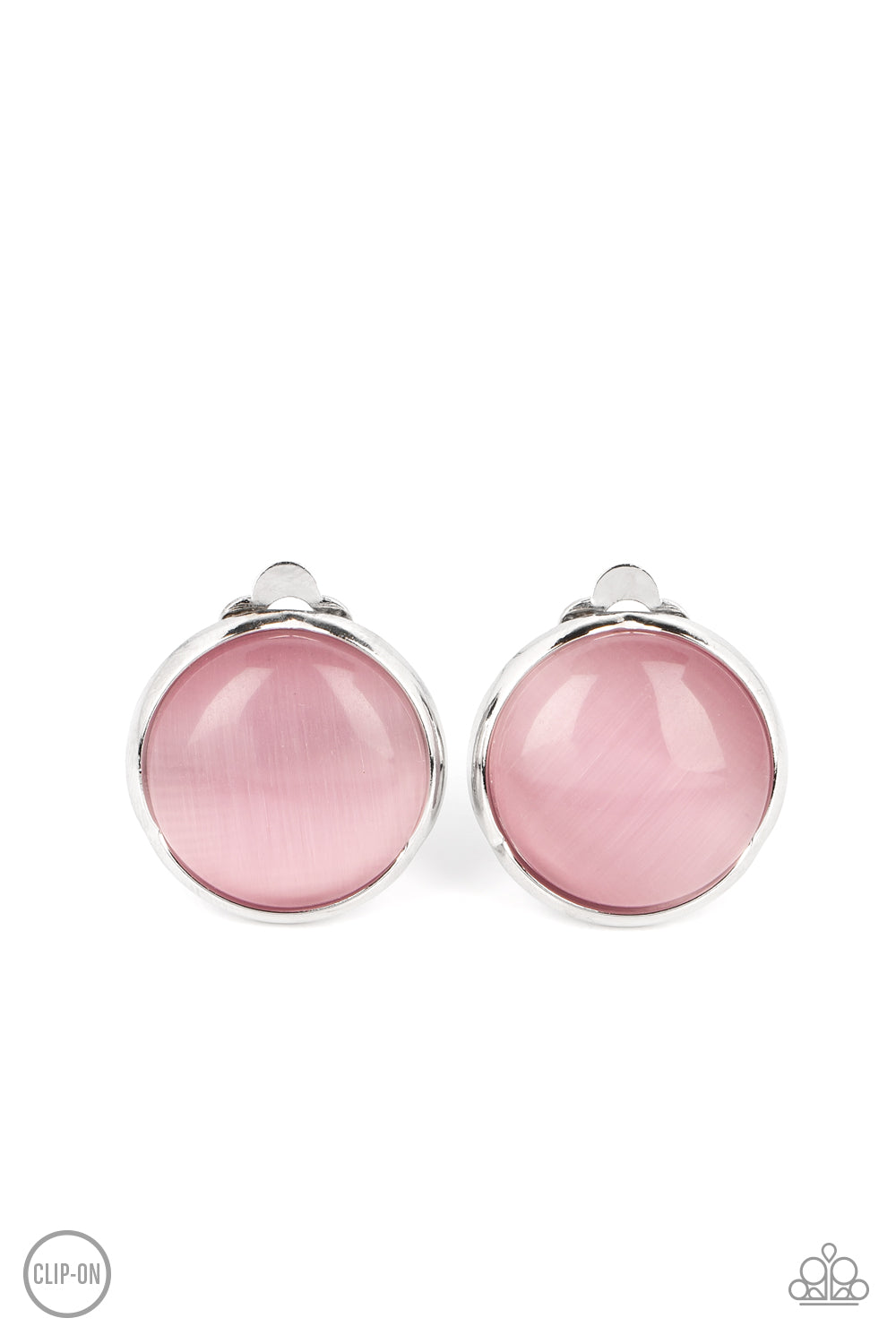 Cool Pools - Pink Cat's Eye Stone Paparazzi CLIP-ON Earrings