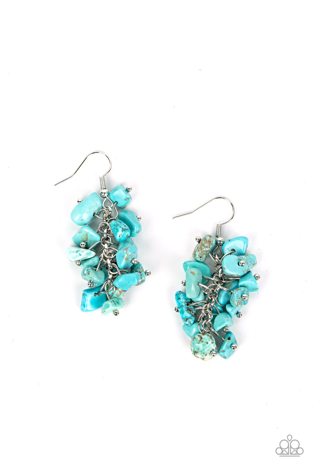 Pebble Palette - Blue/Turquoise Pebble Cluster Paparazzi Earrings