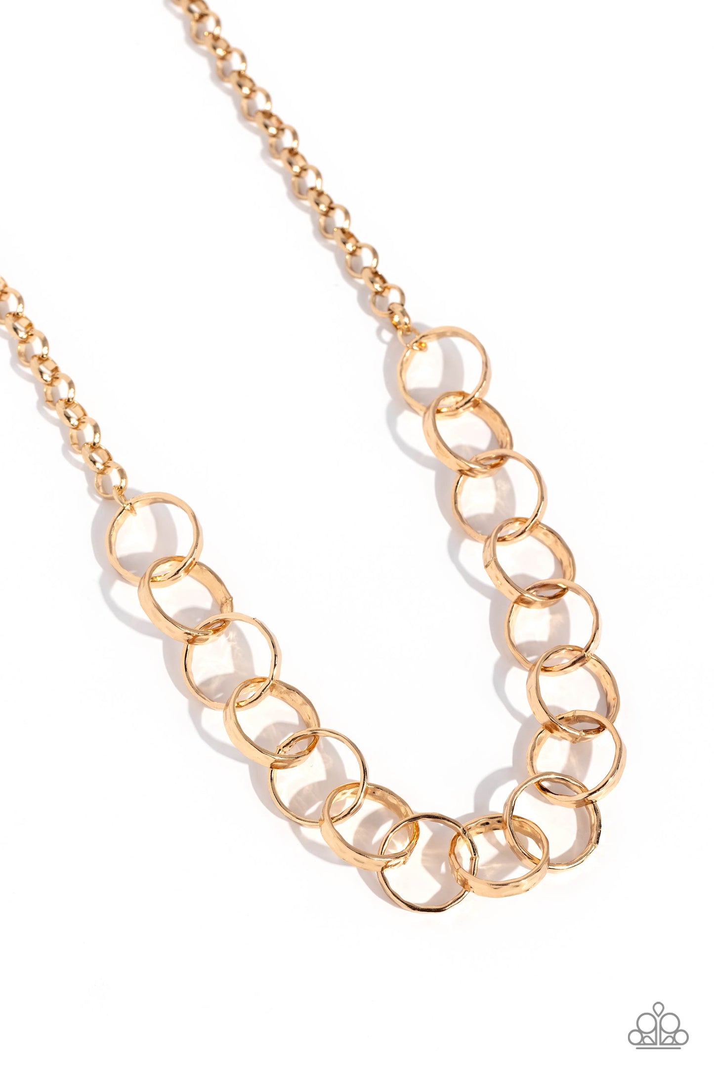 Metro Medley - Gold Chunky Link Paparazzi Necklace & matching earrings