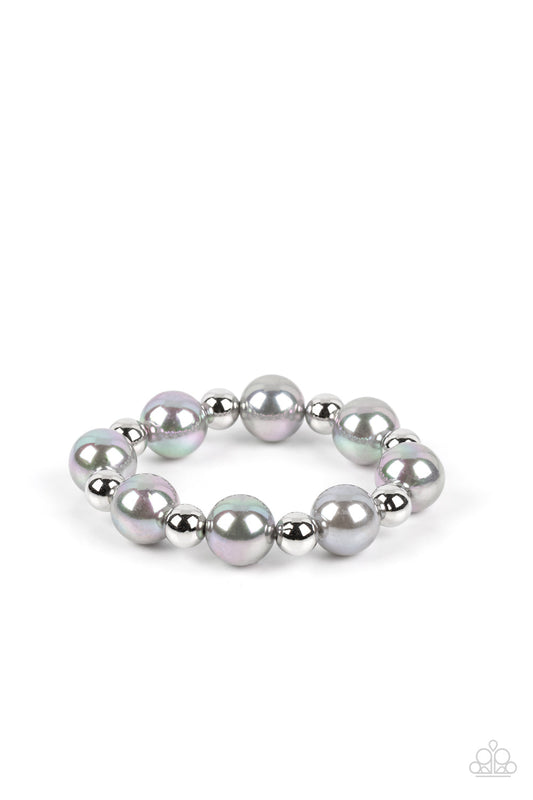 A DREAMSCAPE Come True - Silver Iridescent Finish Pearl Paparazzi Stretch Bracelet