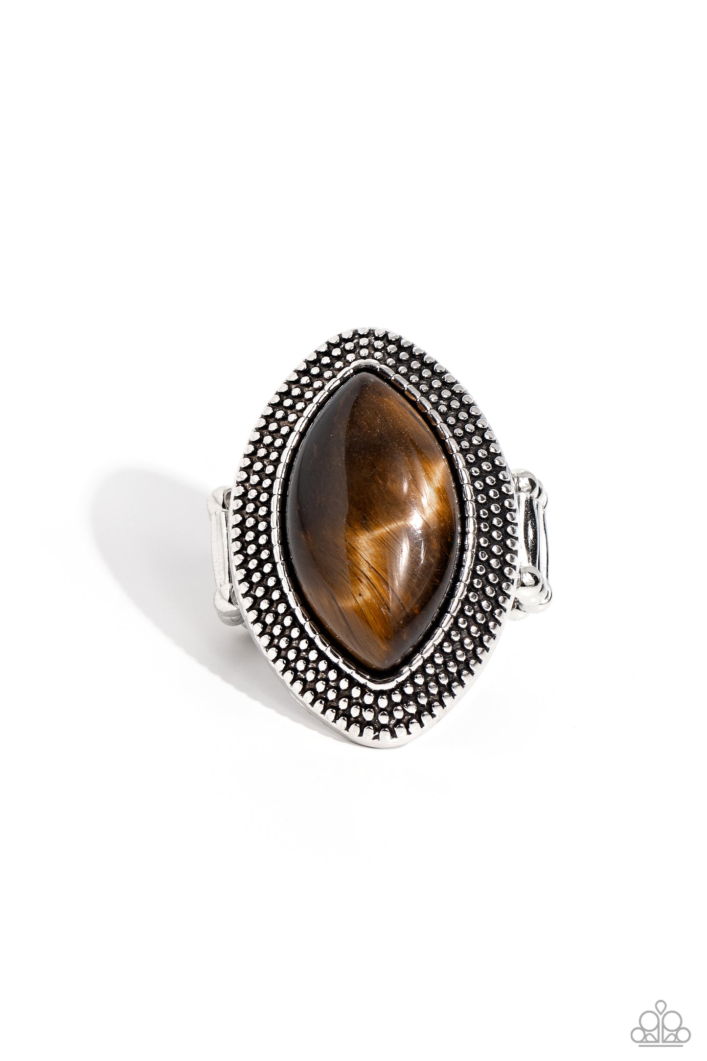 Artisanal Apothecary - Brown Oversized Tiger's Eye Stone Paparazzi Ring