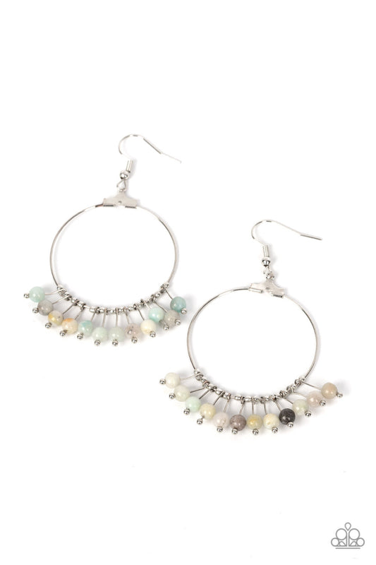 Free Your Soul - Multi Natural Stone Bead Fringe Paparazzi Earrings