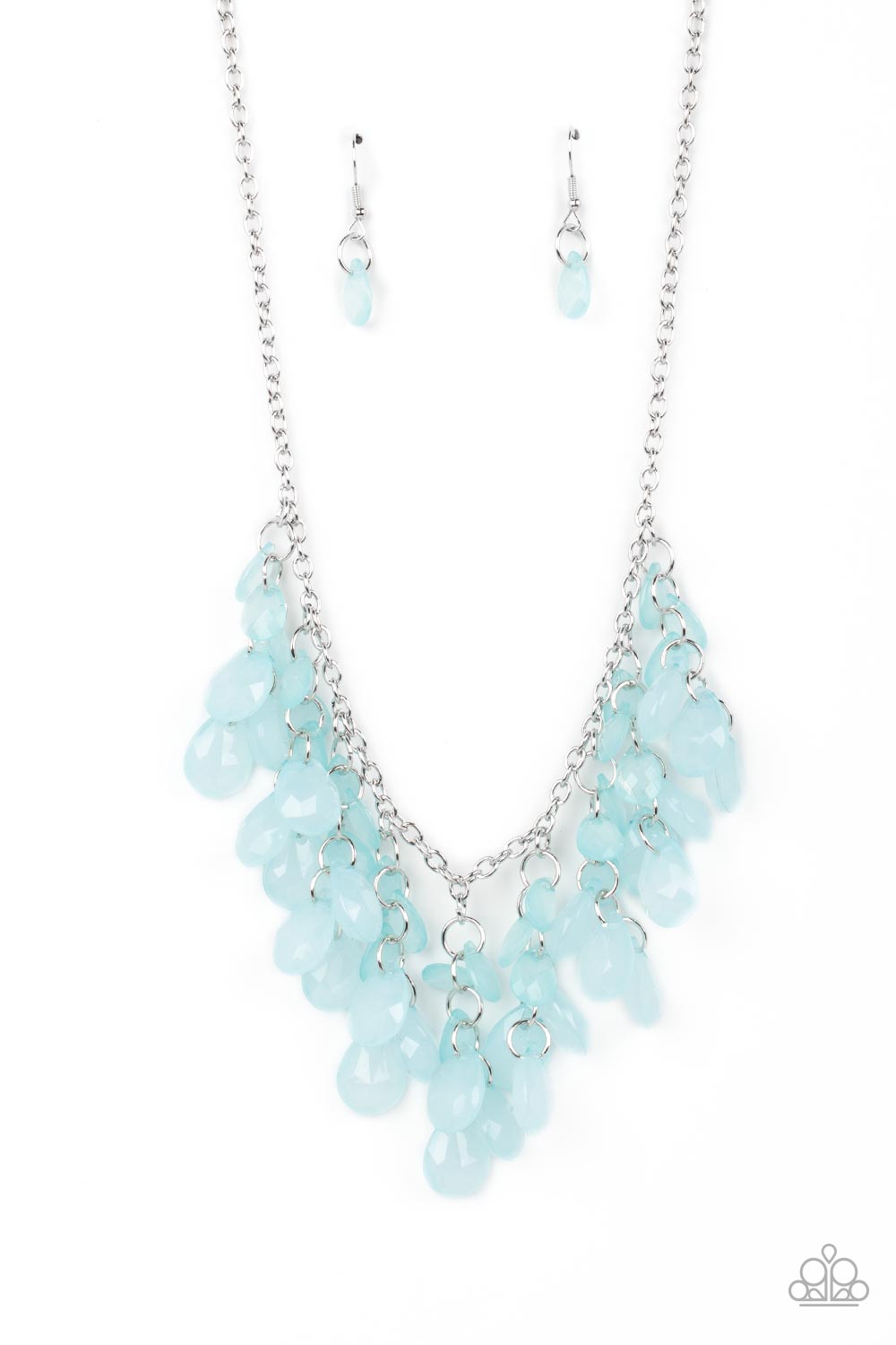Crystal Cabaret - Blue Teardrop Beaded Paparazzi Necklace & matching earrings