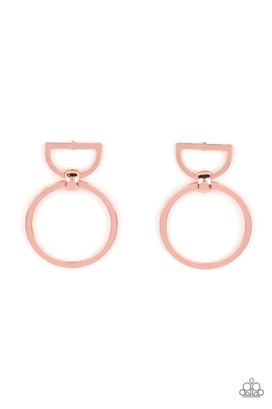 CONTOUR Guide - Copper Flat Loop & Half Moon Paparazzi Earrings