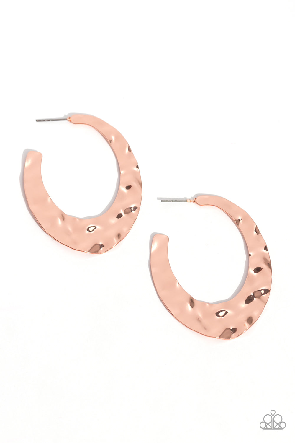 Make a Ripple - Copper Hammered Ripple Paparazzi Hoop Earrings