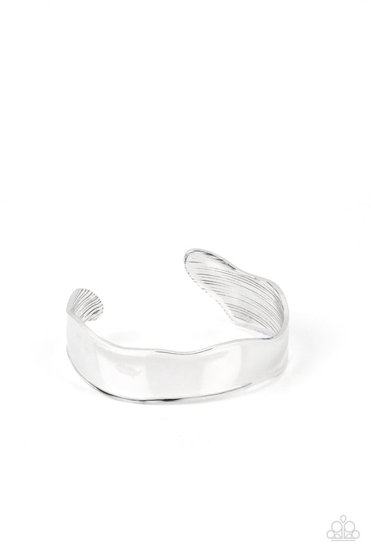 Wayward Waves - Silver Asymmetrical Wavy Paparazzi Cuff Bracelet