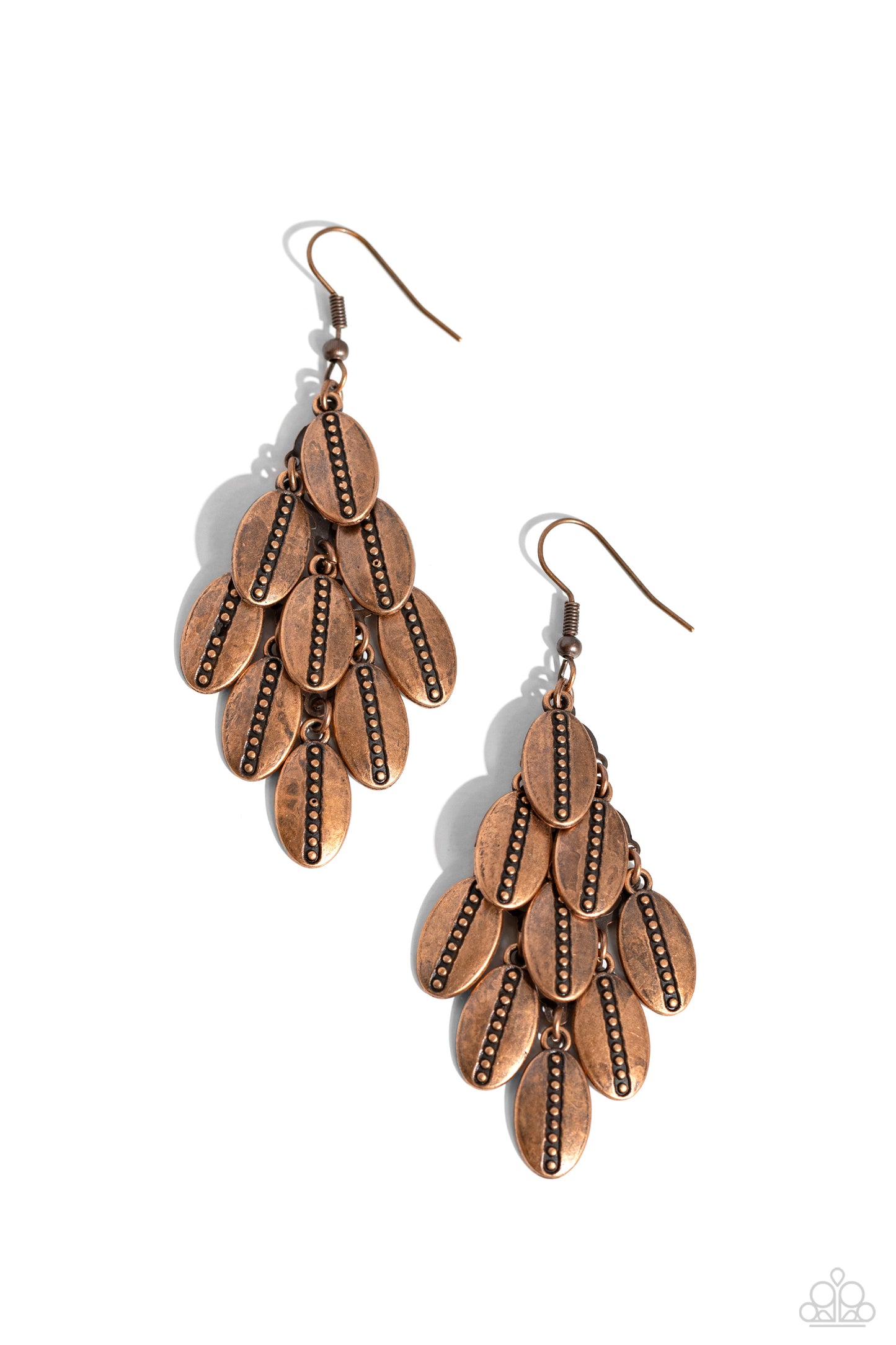 Tumbleweed Trek - Copper Rustic Chandelier Paparazzi Earrings