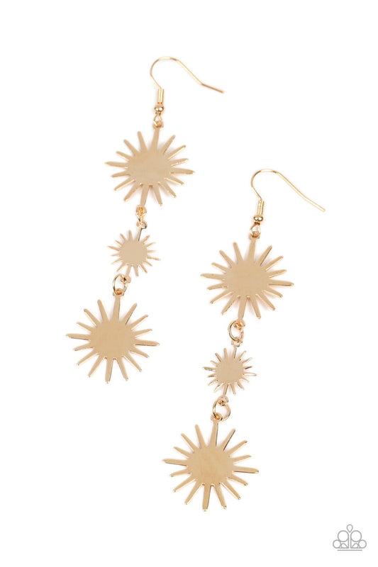 Solar Soul - Gold Sunburst Paparazzi Earrings