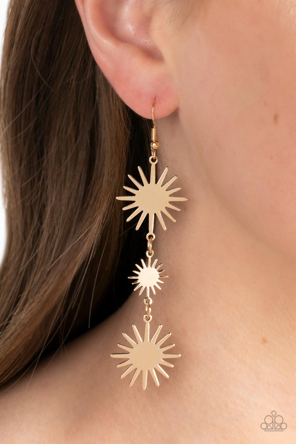 Solar Soul - Gold Sunburst Paparazzi Earrings