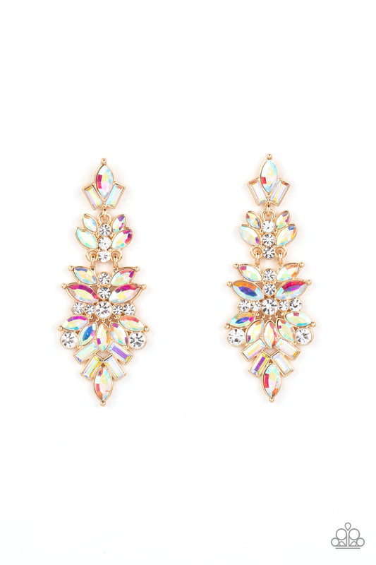 Frozen Fairytale - Multi Iridescent Round, Marquise, & Emerald Cut Rhinestone Paparazzi Earrings