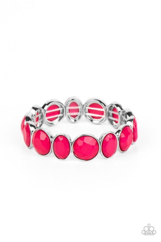 Whimsical Glow - Pink Round & Oval Beaded Paparazzi Stretch Bracelet