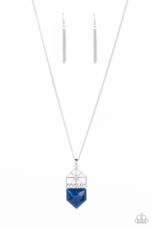 Trailblazing Talisman - Blue Lapis Stone Pendant Paparazzi Necklace & matching earrings