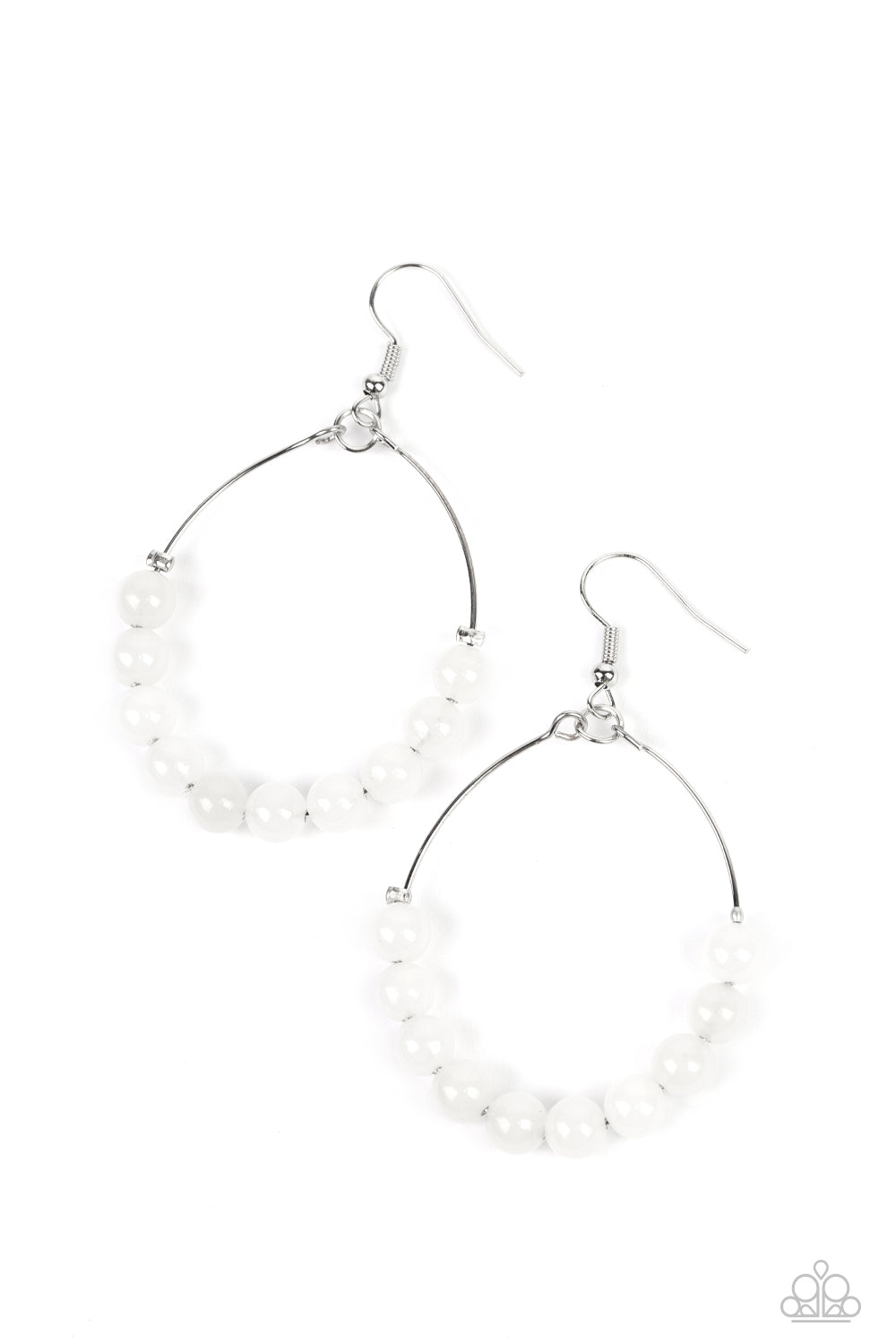 Catch a Breeze - White Natural Stone Paparazzi Earrings