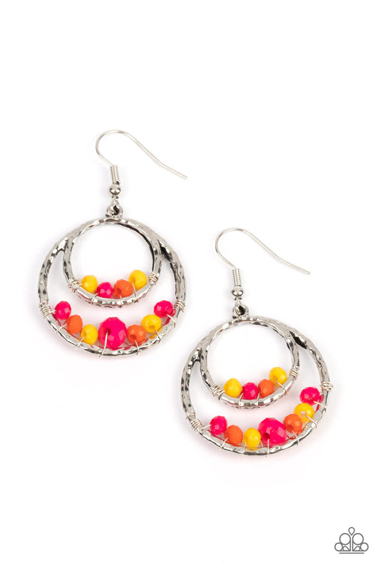 Bustling Beads - Multi Beaded Paparazzi Earrings