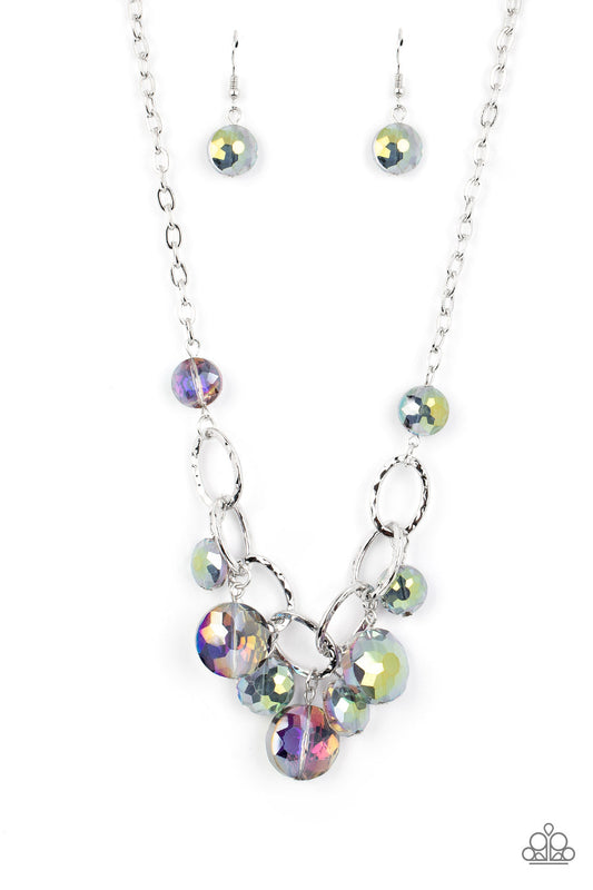 Rhinestone River - Multi Oil-Spill Beaded Paparazzi Necklace & matching earrings