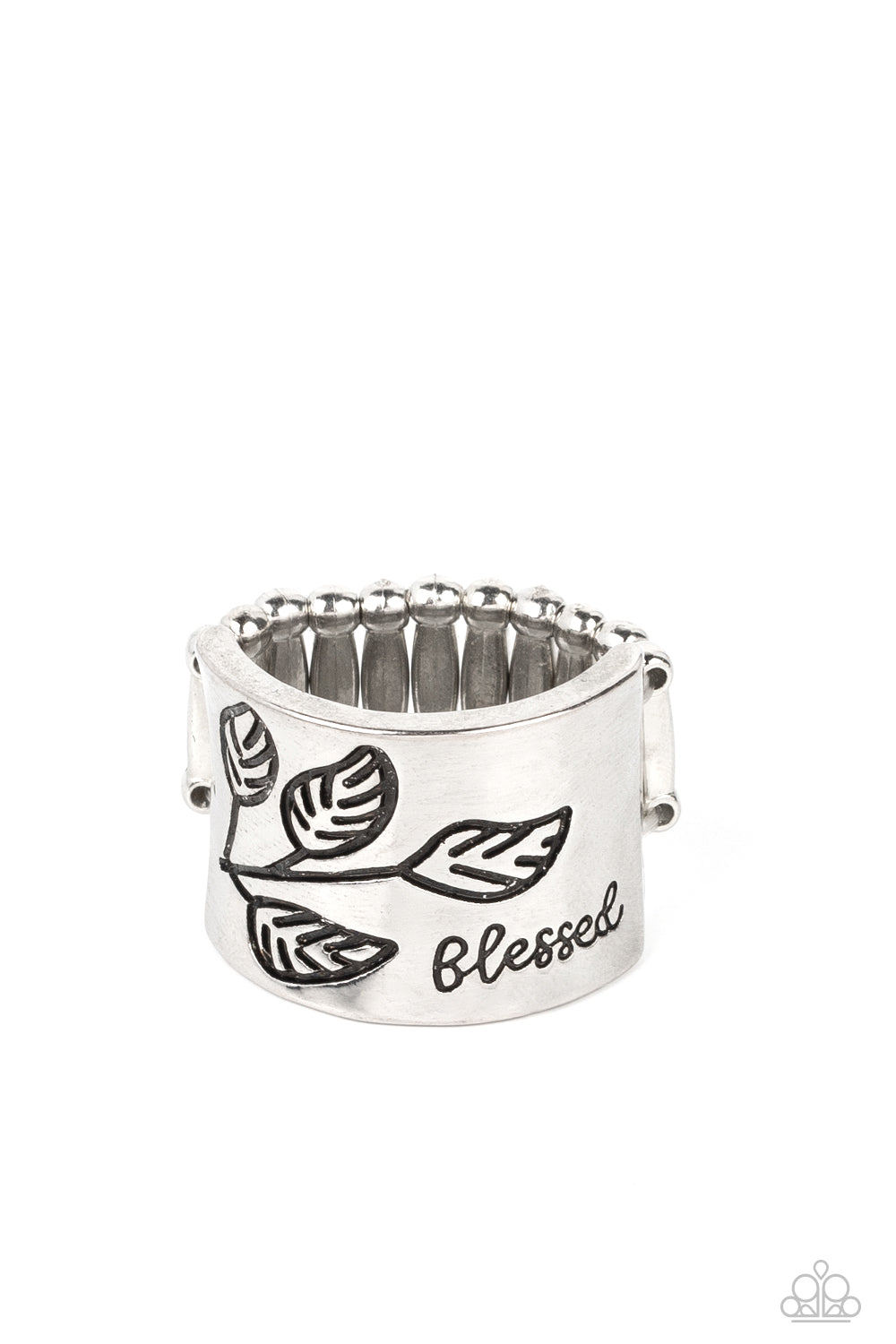 Blessed with Bling - Silver "Blessed" Stamped Paparazzi Ring