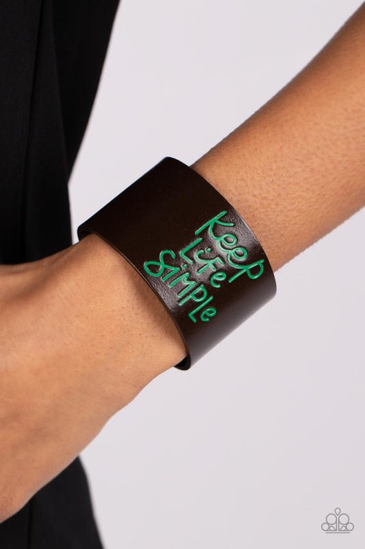 Simply Stunning - Green "Life is Simple" Paparazzi Snap Bracelet