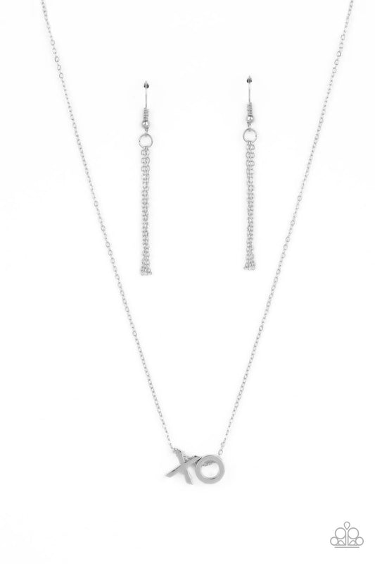 Hugs and Kisses - Silver "X" and "O" Letter Paparazzi Necklace & matching earrings