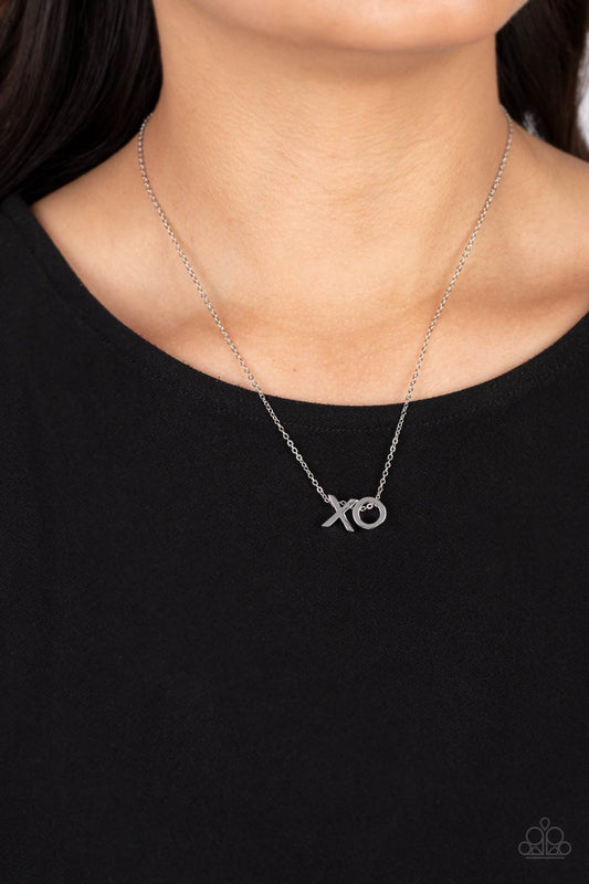 Hugs and Kisses - Silver "X" and "O" Letter Paparazzi Necklace & matching earrings