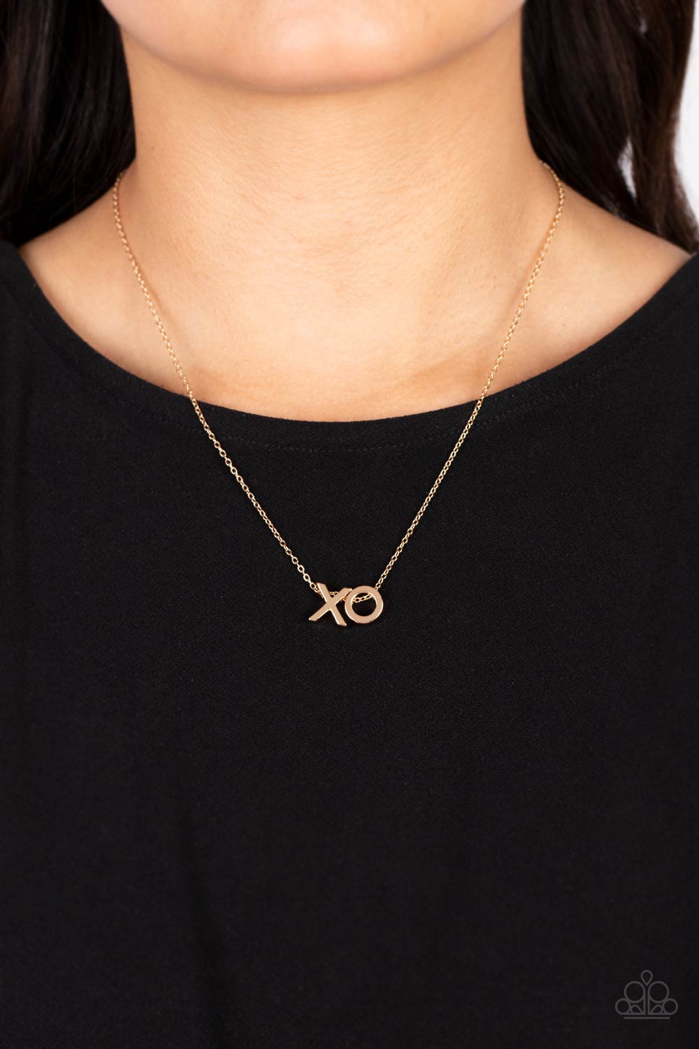 Hugs and Kisses - Gold "X" and "O" Letter Paparazzi Necklace & matching earrings