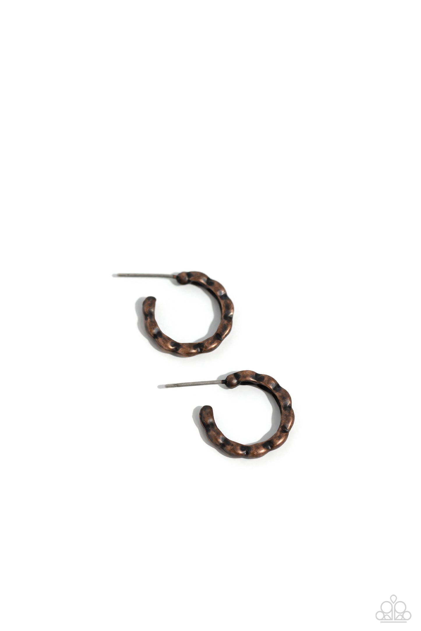 Buzzworthy Bling - Copper Antiqued Dainty Hoop Paparazzi Earrings