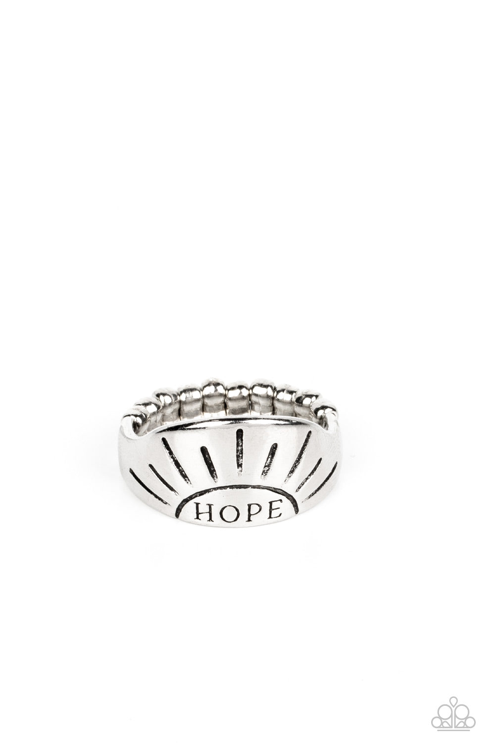 Hope Rising - Silver "HOPE" & Sunset Stamped Paparazzi Ring