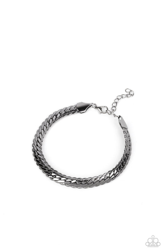 Cargo Couture - Gunmetal Chain Paparazzi Men's Adjustable Bracelet