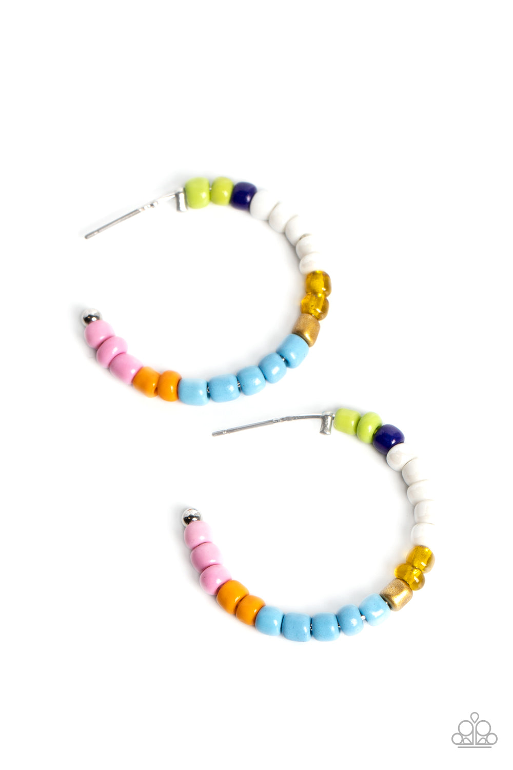 Multicolored Mambo - Multi Colored Seed Bead Paparazzi Hoop Earrings